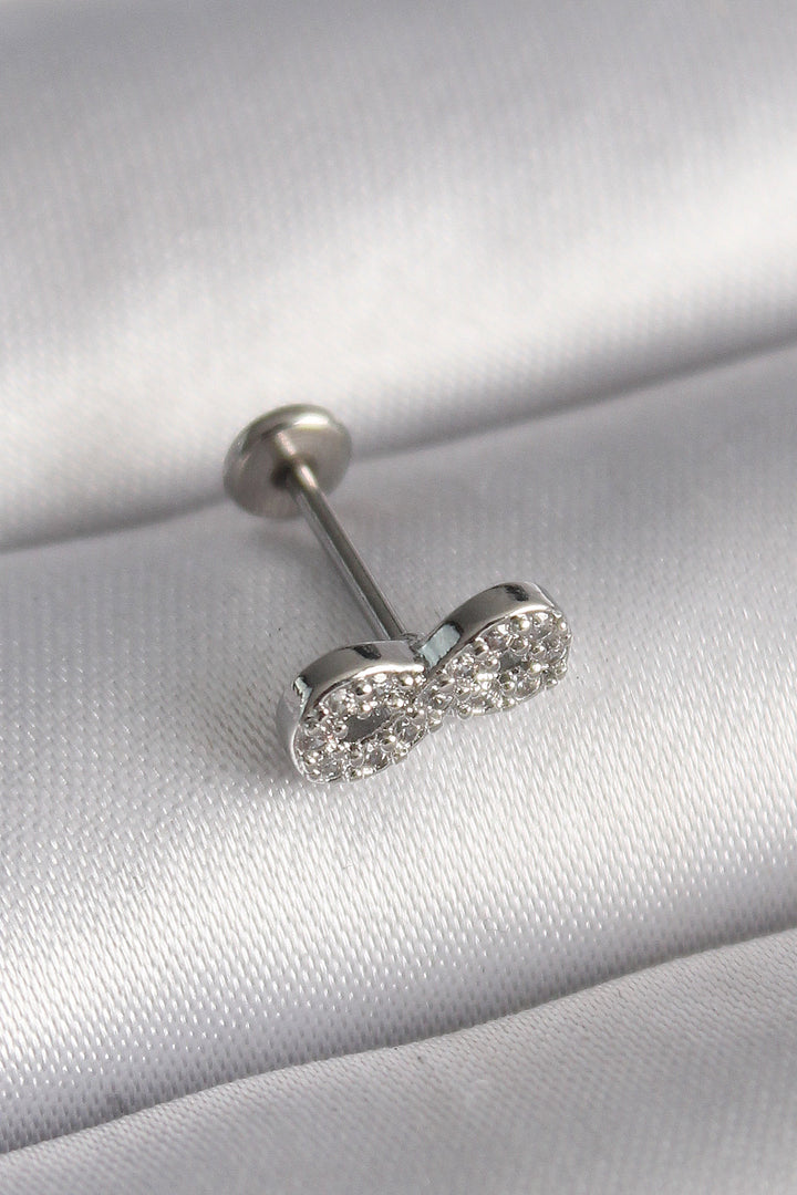 EBJ 316L Steel Silver Color Zircon Stone Infinity Model Tragus Piercing - Olathe