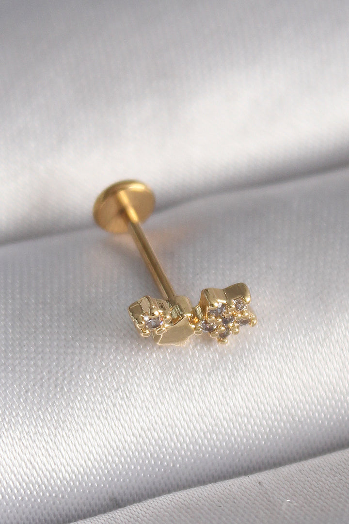 EBJ 316L Steel Gold Color Zircon Stone Star Model Tragus Piercing - Edmond