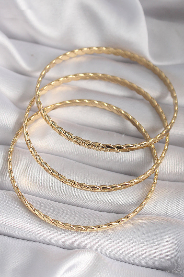 EBJ 316L Steel Gold Color 60 mm Burma Ajda Model Women's Bracelet - Cremona