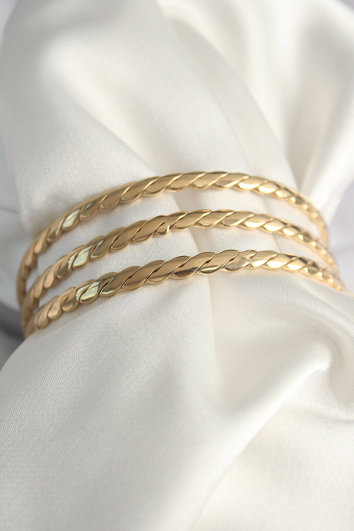 EBJ 316L Steel Gold Color 65 mm Burma Ajda Model Women's Bracelet - Bell Gardens