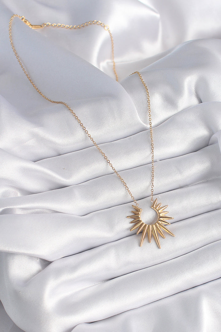 EBJ 316L Steel Gold Color Sun Model Women's Necklace - Arecibo