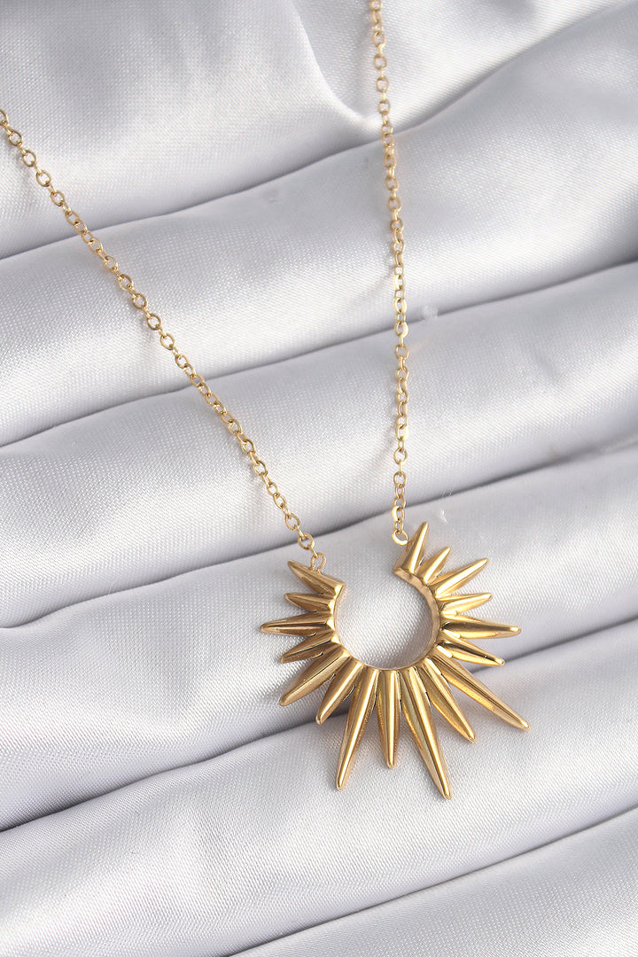 EBJ 316L Steel Gold Color Sun Model Women's Necklace - Arecibo