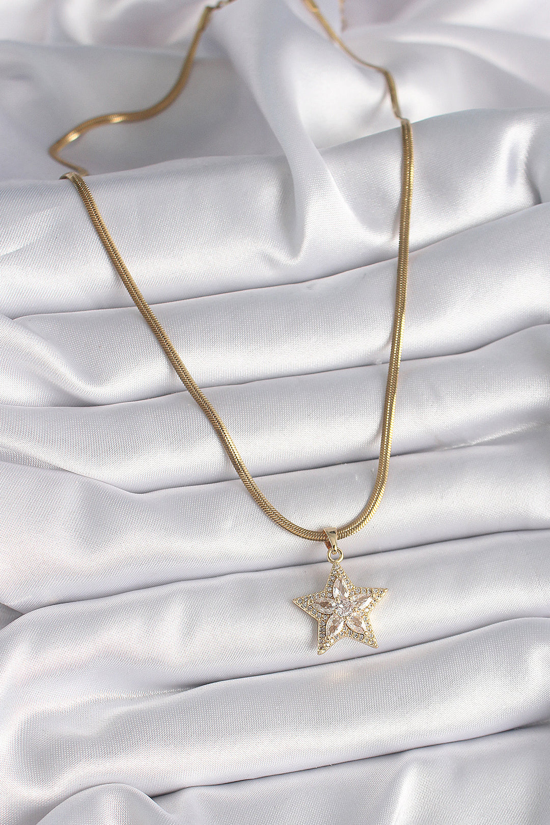 EBJ 316L Steel Gold Color Italian Chain with Zircon Stone Star Model Women's Necklace - Klinë