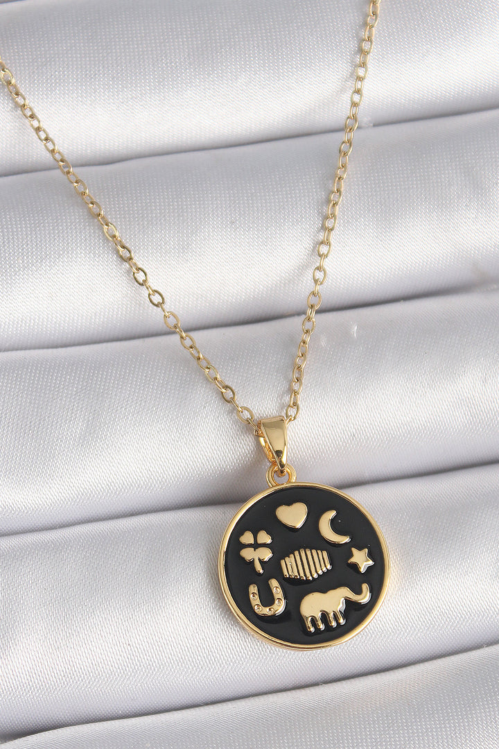 EBJ 316L Steel Gold Color Black Lucky Necklace - Holland