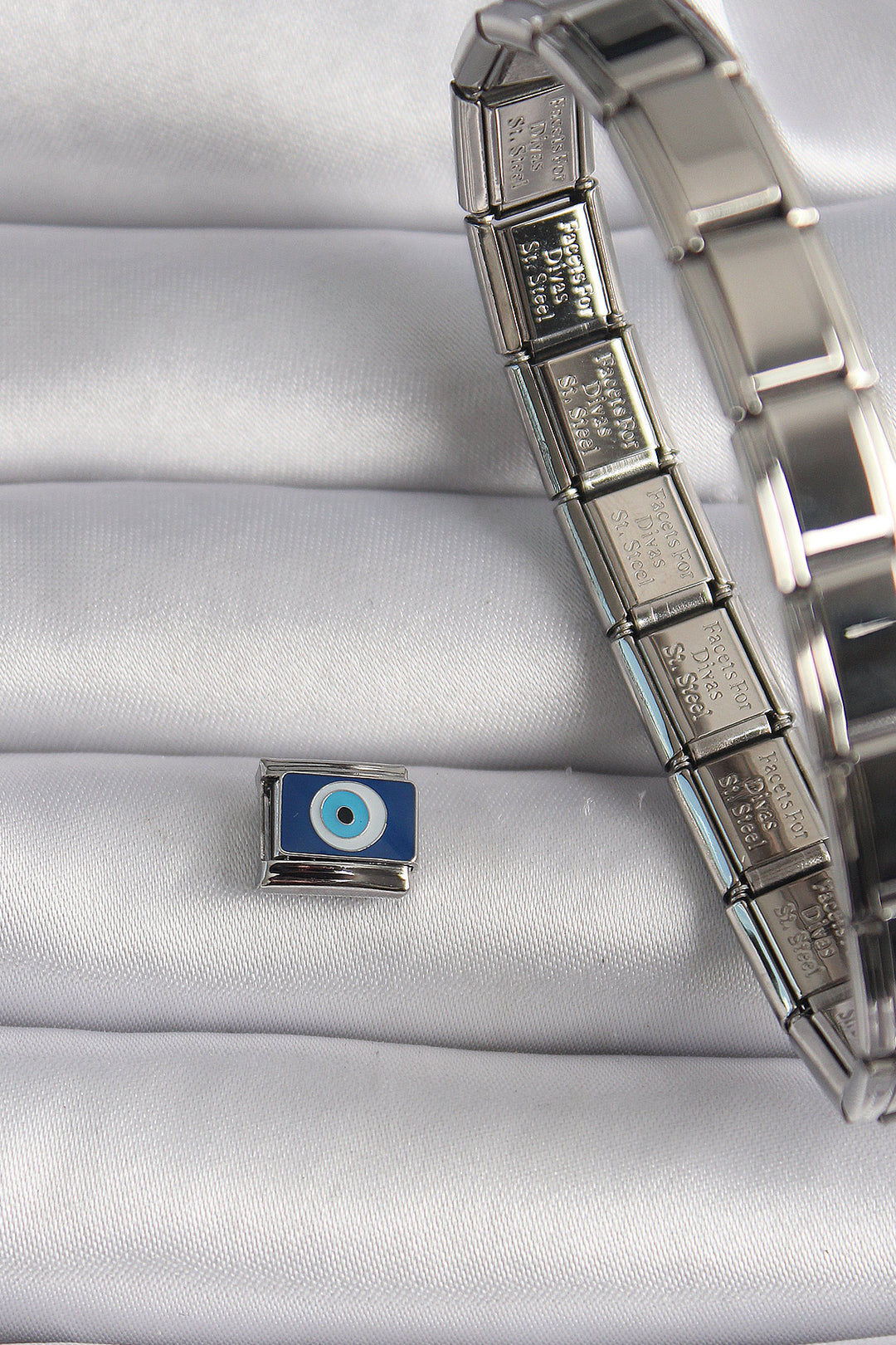 EBJ 316L Stainless Steel Silver Color Evil Eye Bead Model Nomination Charm - Bad Homburg