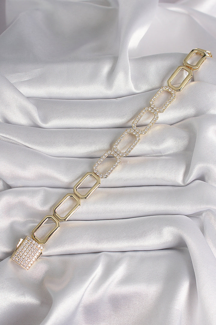 EBJ Xuping VIP Exclusive Series Bracelet with Rice Gold Color Zircon Stone Chain Model - St. Thomas