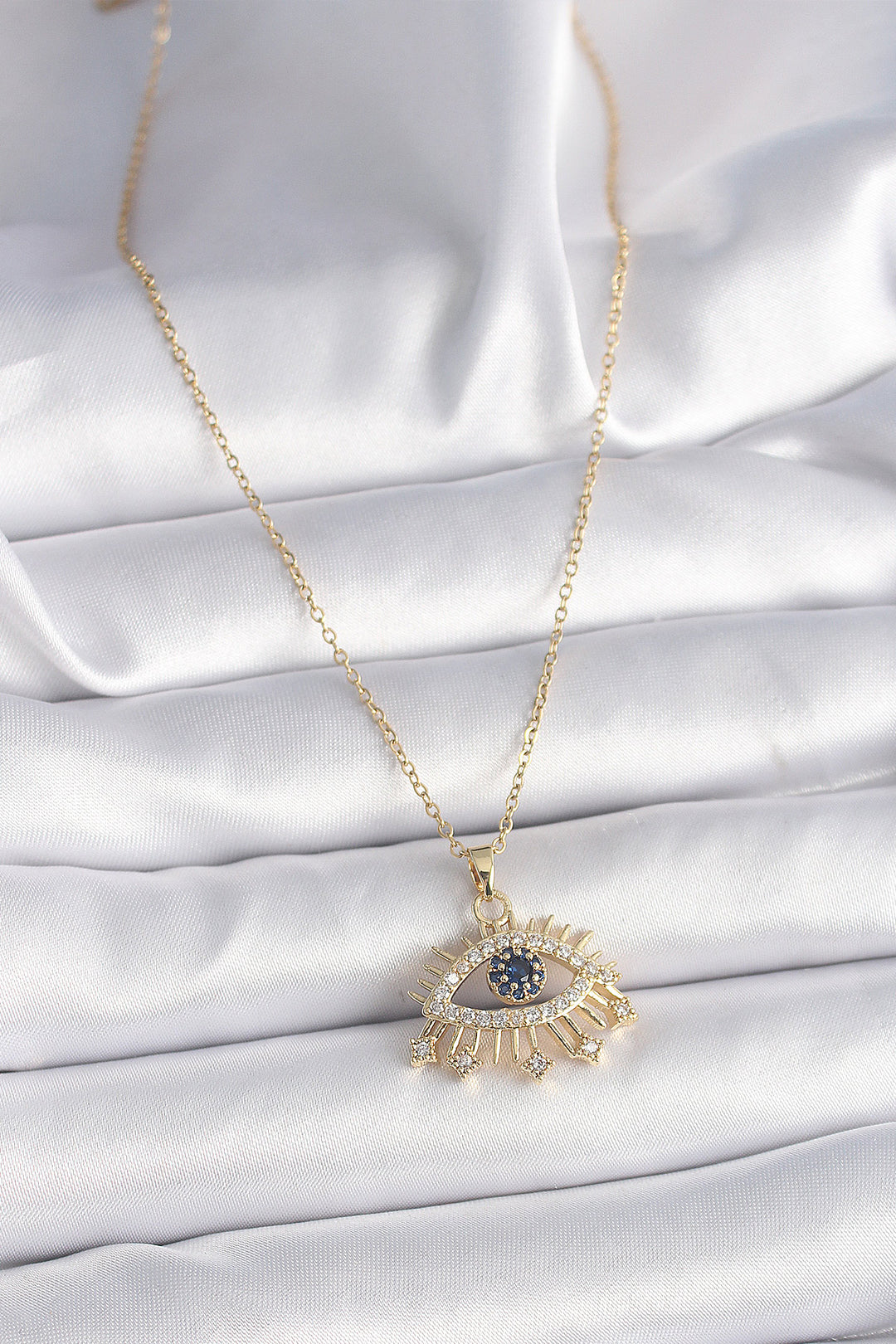 EBJ 316L Steel Gold Color Chain with Zircon Stone Eye Model Women's Ring - Toulouse