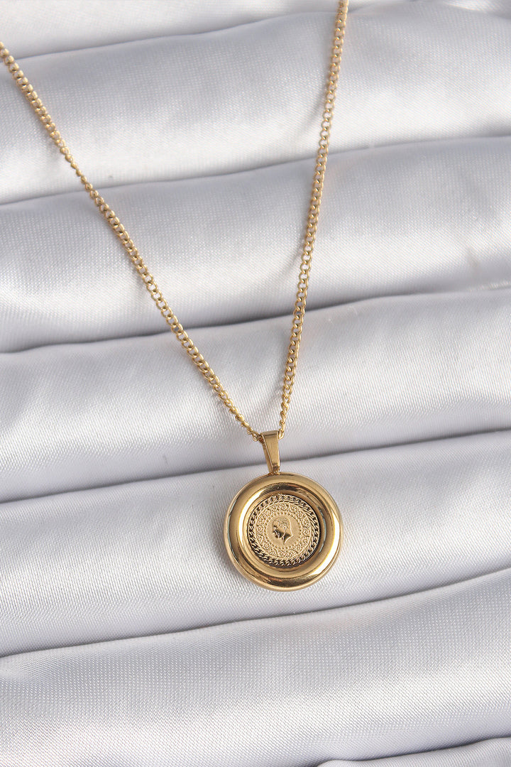 EBJ 316L Steel Gold Color Chain Gold Model Women's Necklace - Irákleio