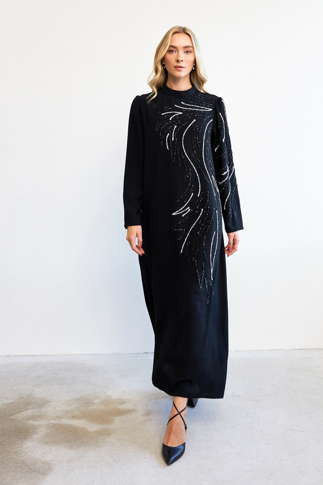 ZRF Women Zeren Stone-Embroidered Evening Dress - Black - Tbilisi
