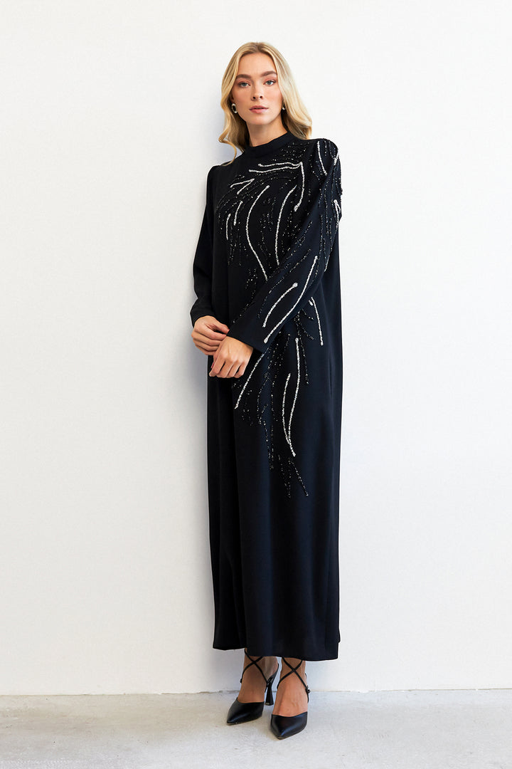 ZRF Women Zeren Stone-Embroidered Evening Dress - Black - Tbilisi