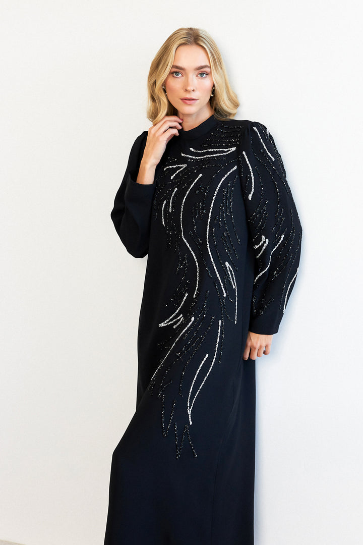 ZRF Women Zeren Stone-Embroidered Evening Dress - Black - Tbilisi