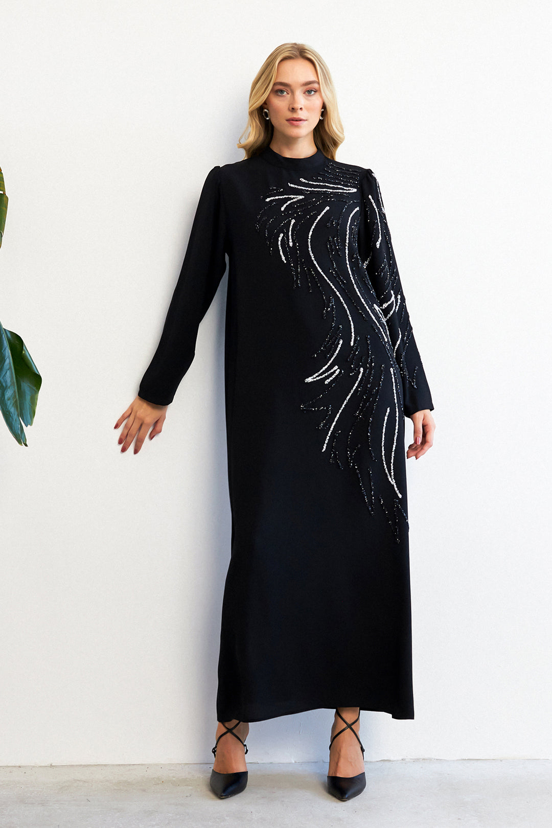 ZRF Women Zeren Stone-Embroidered Evening Dress - Black - Tbilisi