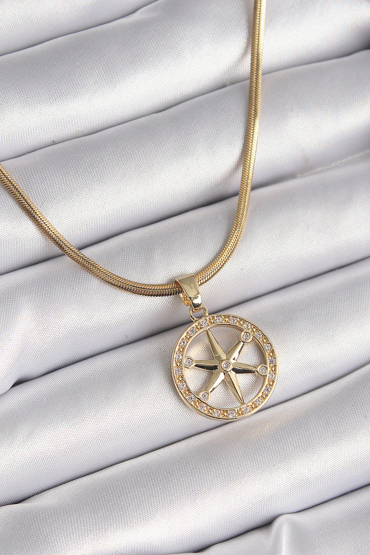 EBJ 316L Steel Gold Color Italian Chain with Zircon Stone Polar Star Model Women's Necklace - Mykolaiv