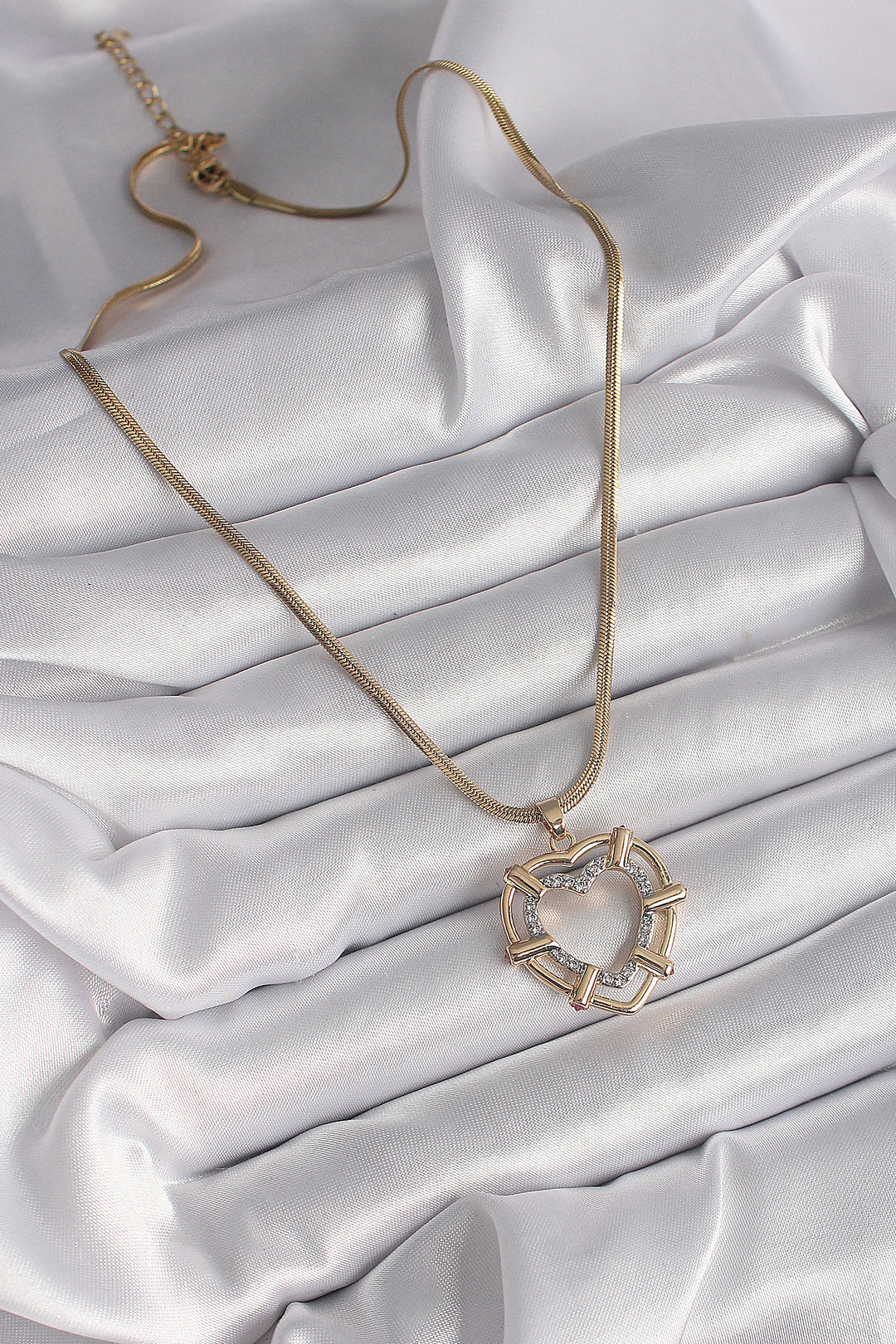 EBJ 316L Steel Gold Color Italian Chain Mixed Color Zircon Stone Heart Model Women's Necklace - Mexico City