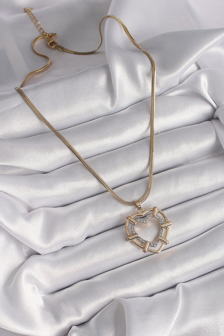 EBJ 316L Steel Gold Color Italian Chain Mixed Color Zircon Stone Heart Model Women's Necklace - Mexico City