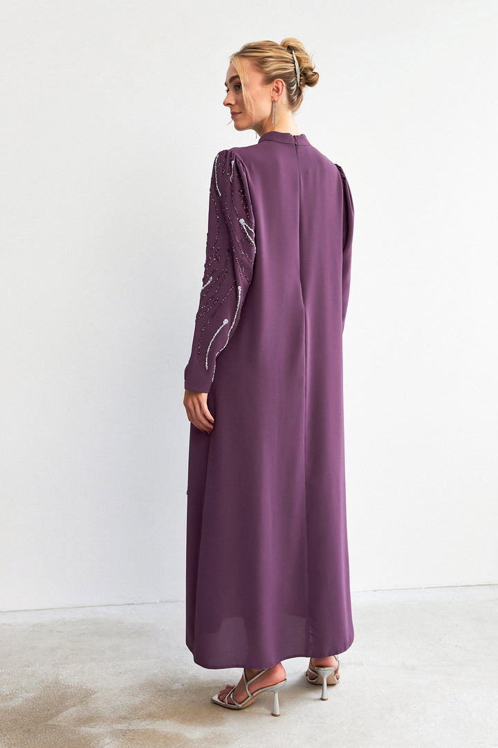ZRF Women Zeren Stone-Embroidered Evening Dress - Lilac - Aranjuez