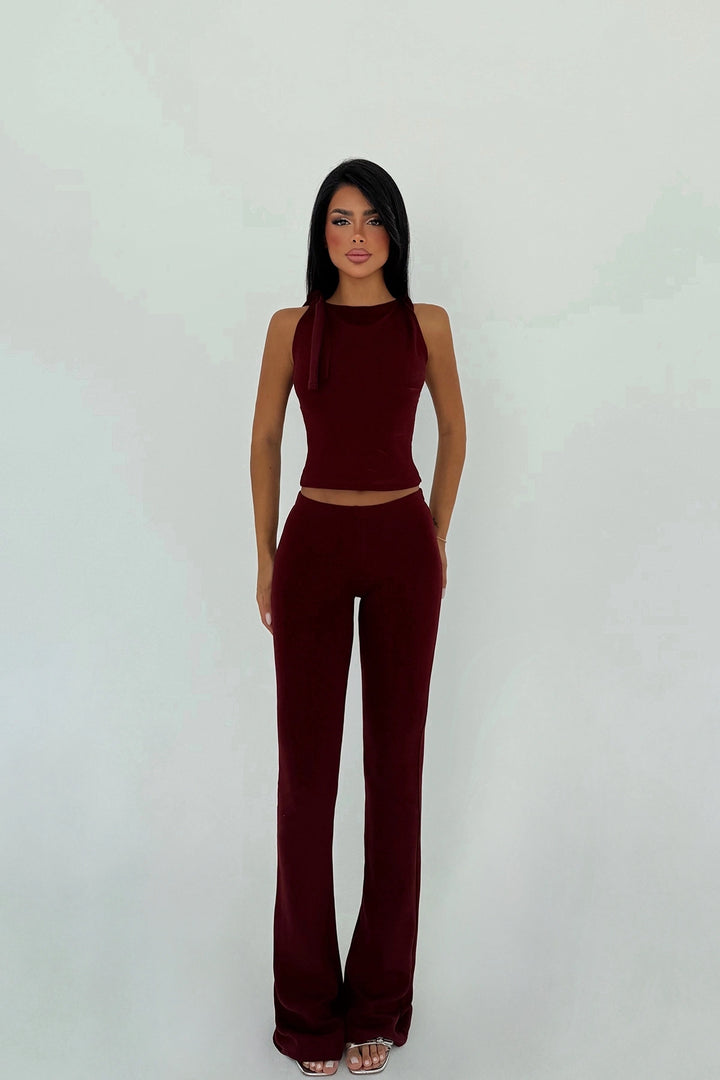 EYY Women Kiraz Kahverengi Pantolon Takımı - Atenco