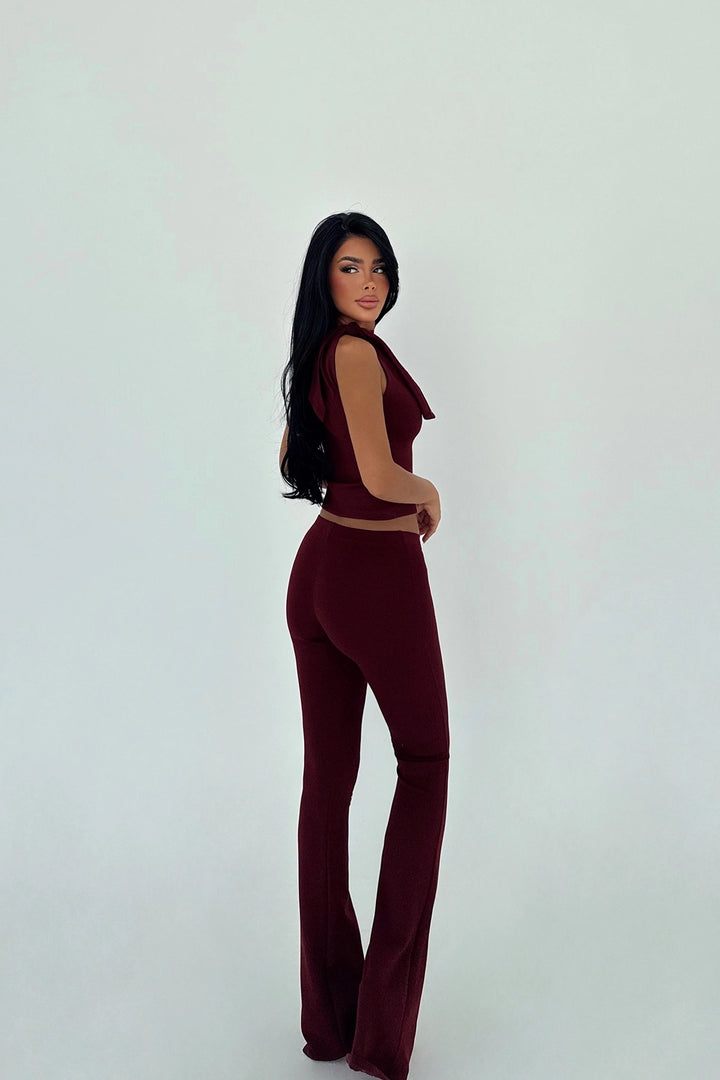 EYY Women Kiraz Kahverengi Pantolon Takımı - Atenco