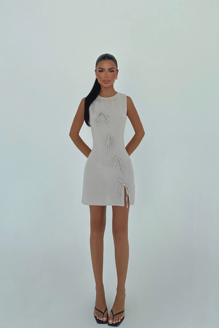EYY Women Gri Kathy Mini Bow Elbise - Tallahassee