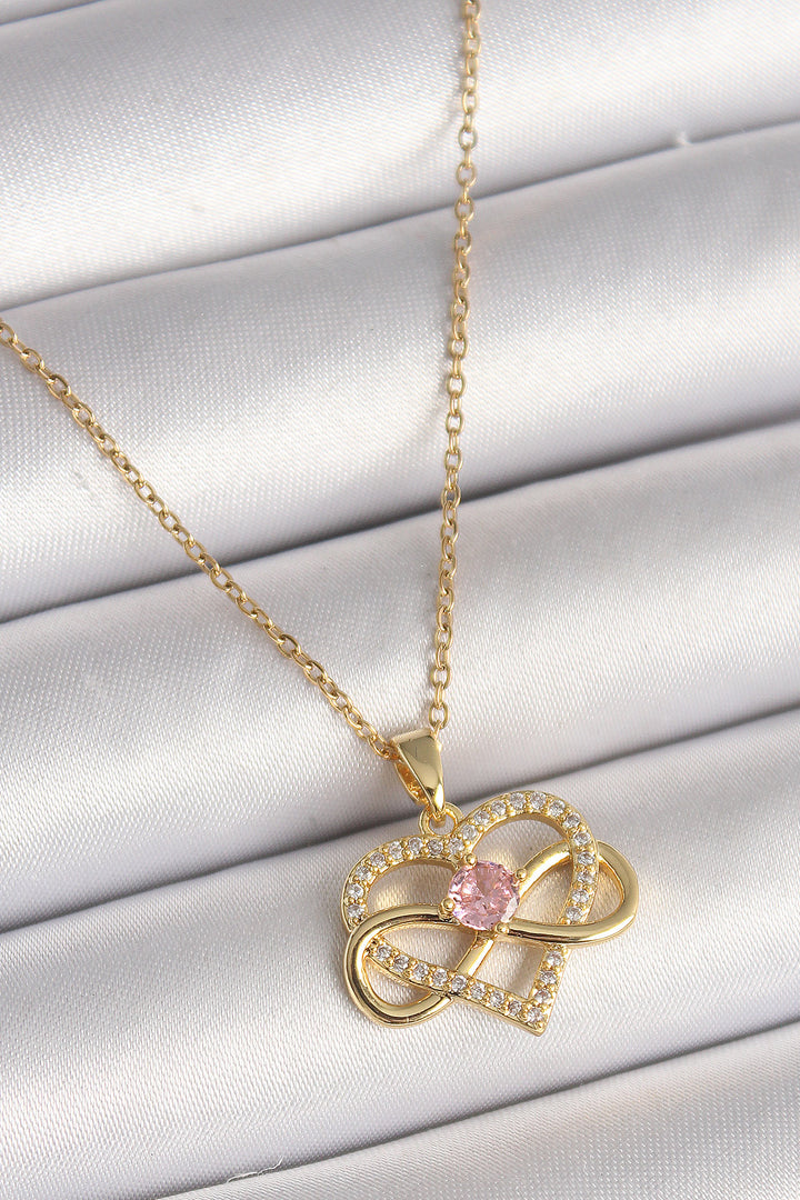 EBJ 316L Stainless Steel Gold Color Chain with Zircon Stone Infinity Heart Model Women's Necklace - Quinte West