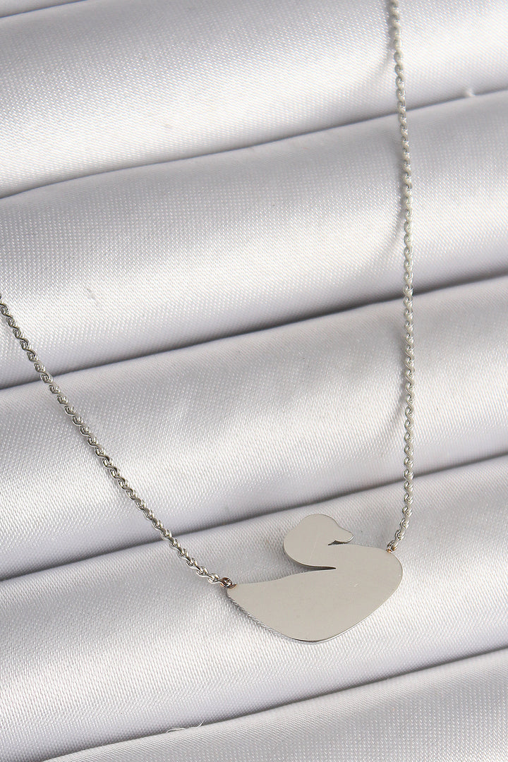 EBJ 316L Stainless Steel Silver Color Chain Swan Model Women's Necklace - Preston
