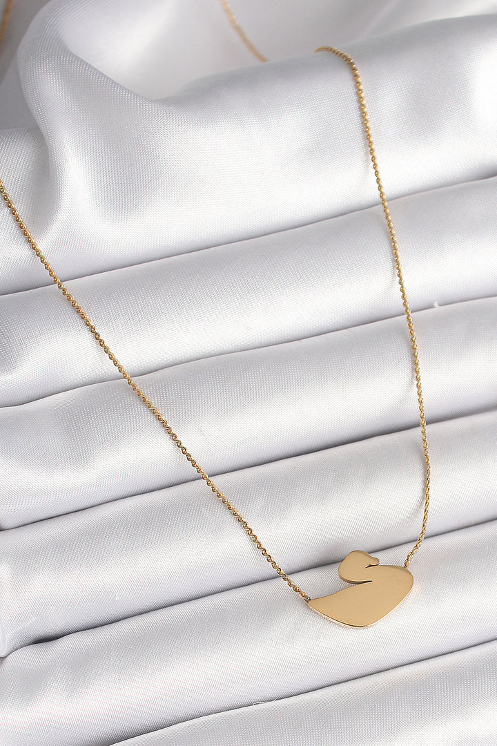 EBJ 316L Steel Gold Color Chain Swan Model Women's Necklace - Harderwijk