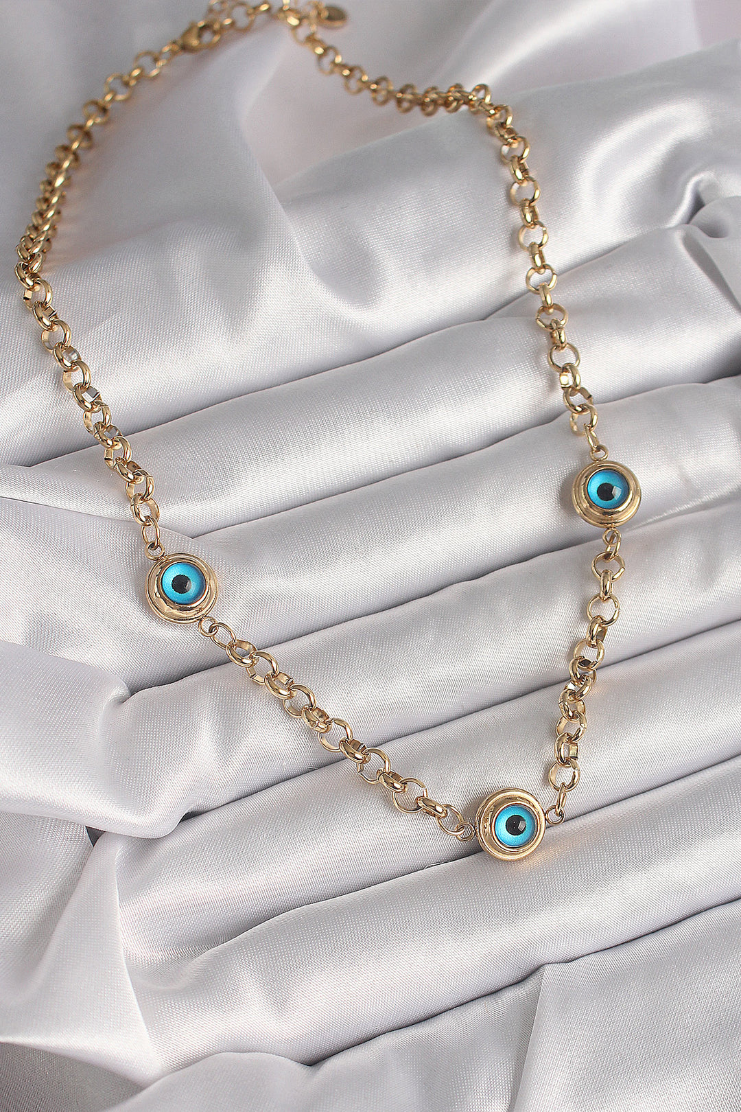 EBJ 316L Steel Gold Color Chain Evil Eye Model Women's Necklace - Pueblo West