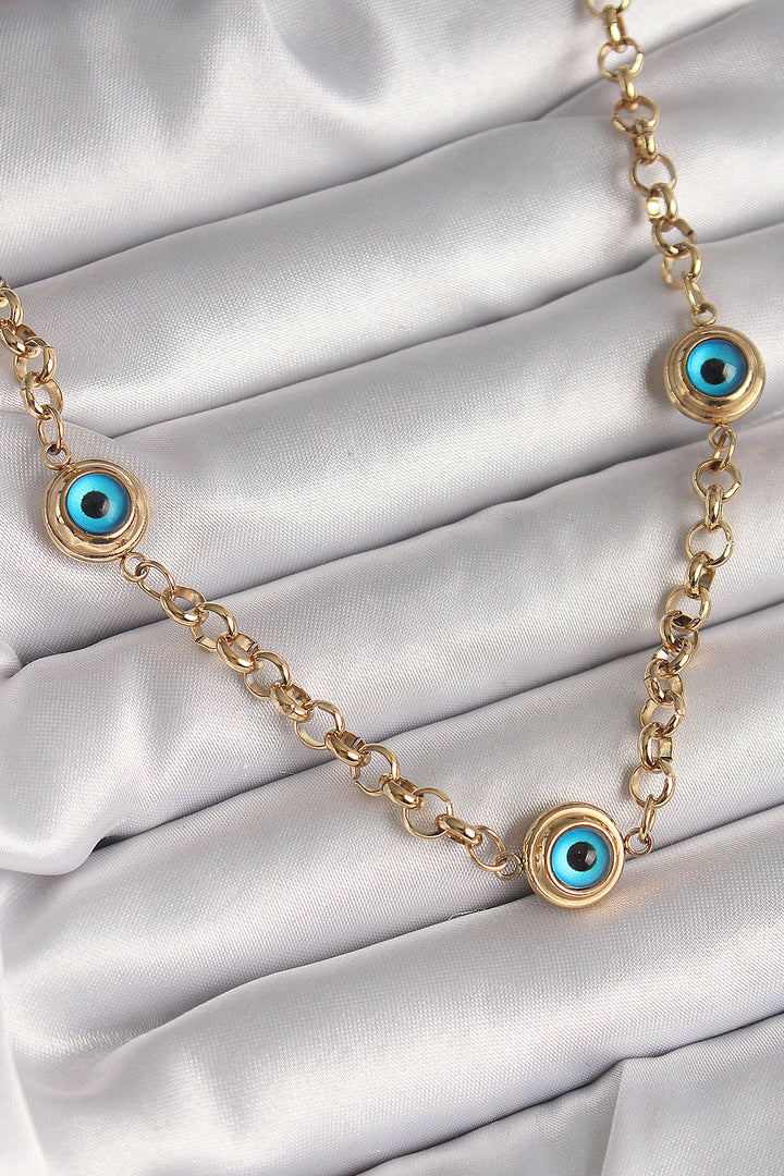 EBJ 316L Steel Gold Color Chain Evil Eye Model Women's Necklace - Pueblo West