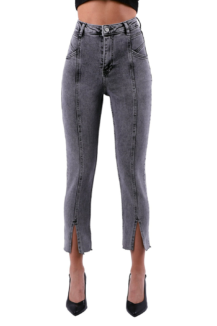 XLJ High Rise Mom Jean With Slit in Leg Front Mixed - Schenectady