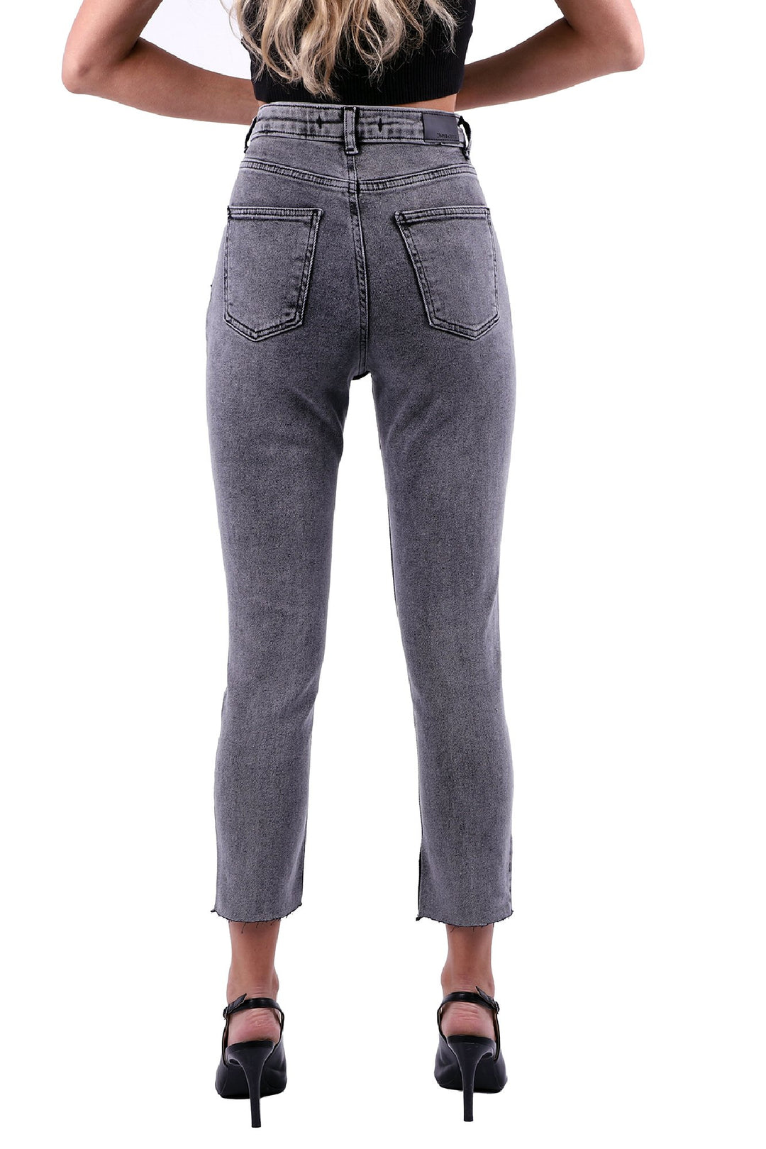 XLJ High Rise Mom Jean With Slit in Leg Front Mixed - Schenectady