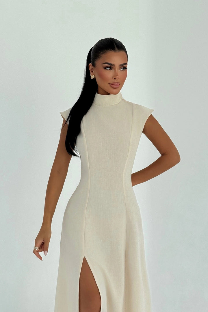 EYY Women Beige Slit Detail Dress - Potomac