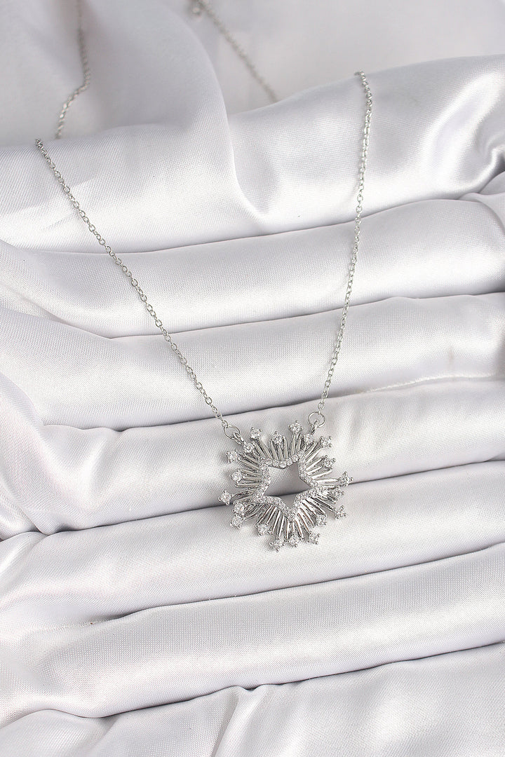 EBJ 316L Stainless Steel Silver Color Star Model Women's Necklace with Zircon Stone - Vitrolles