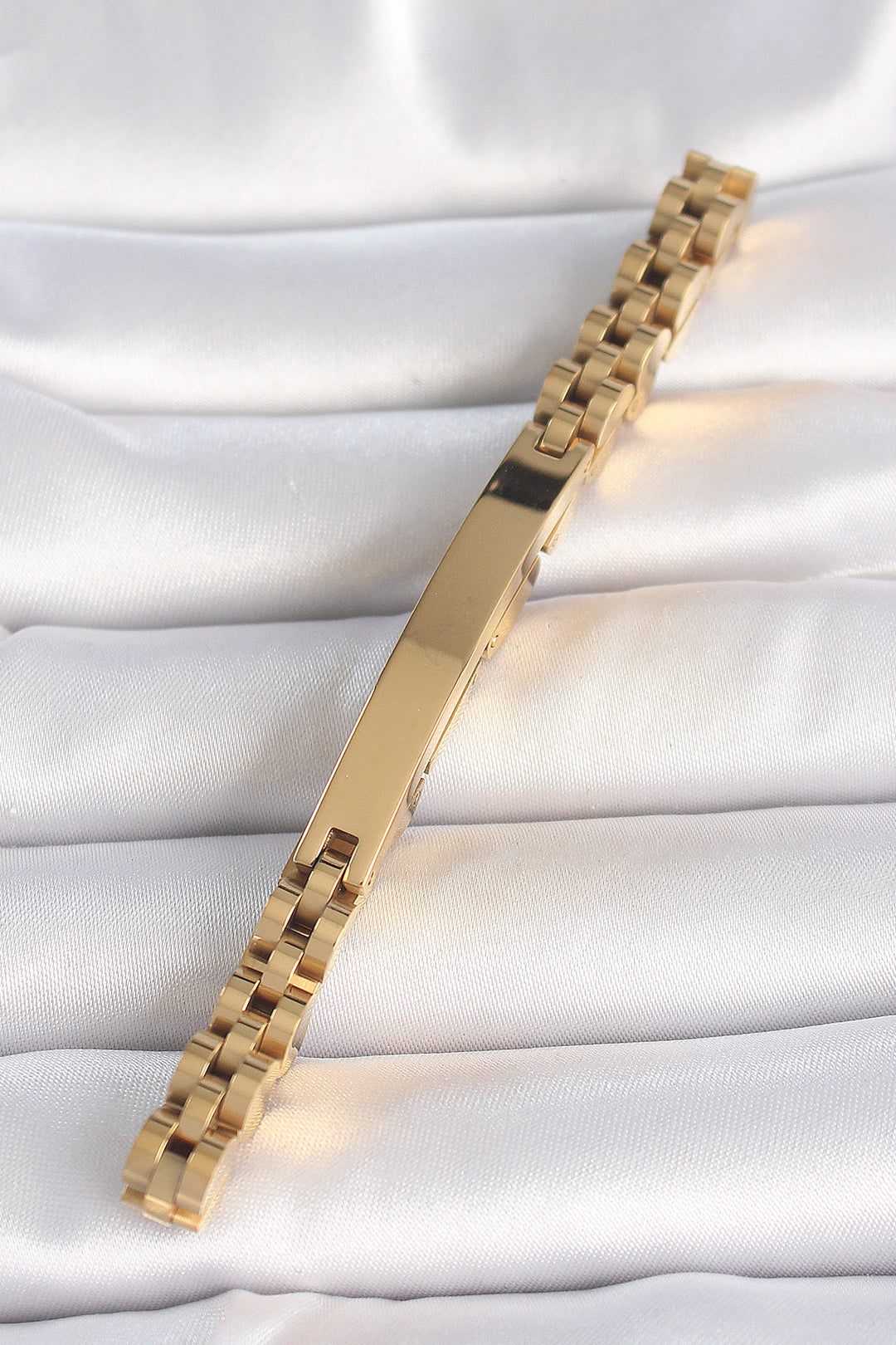 EBJ 316L Steel Gold Color Chain Tag Model Men's Bracelet - Mâcon