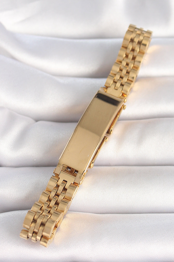 EBJ 316L Steel Gold Color Chain Tag Model Men's Bracelet - Frankston