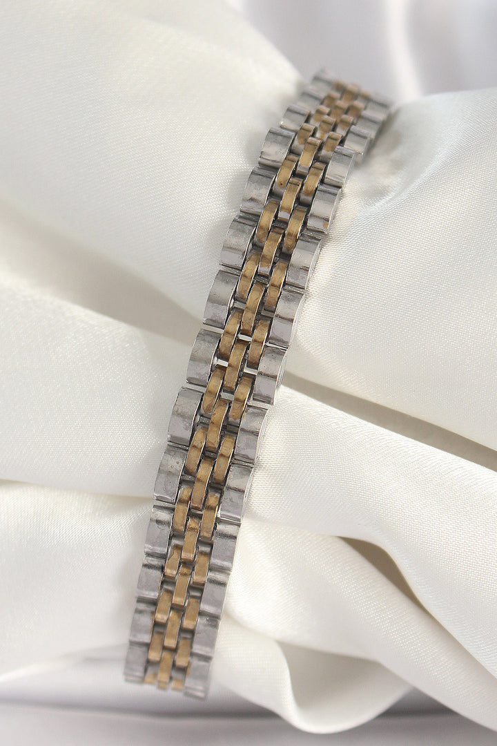 EBJ 316L Steel Gold Silver Color Chain Model Men's Bracelet - Dresden