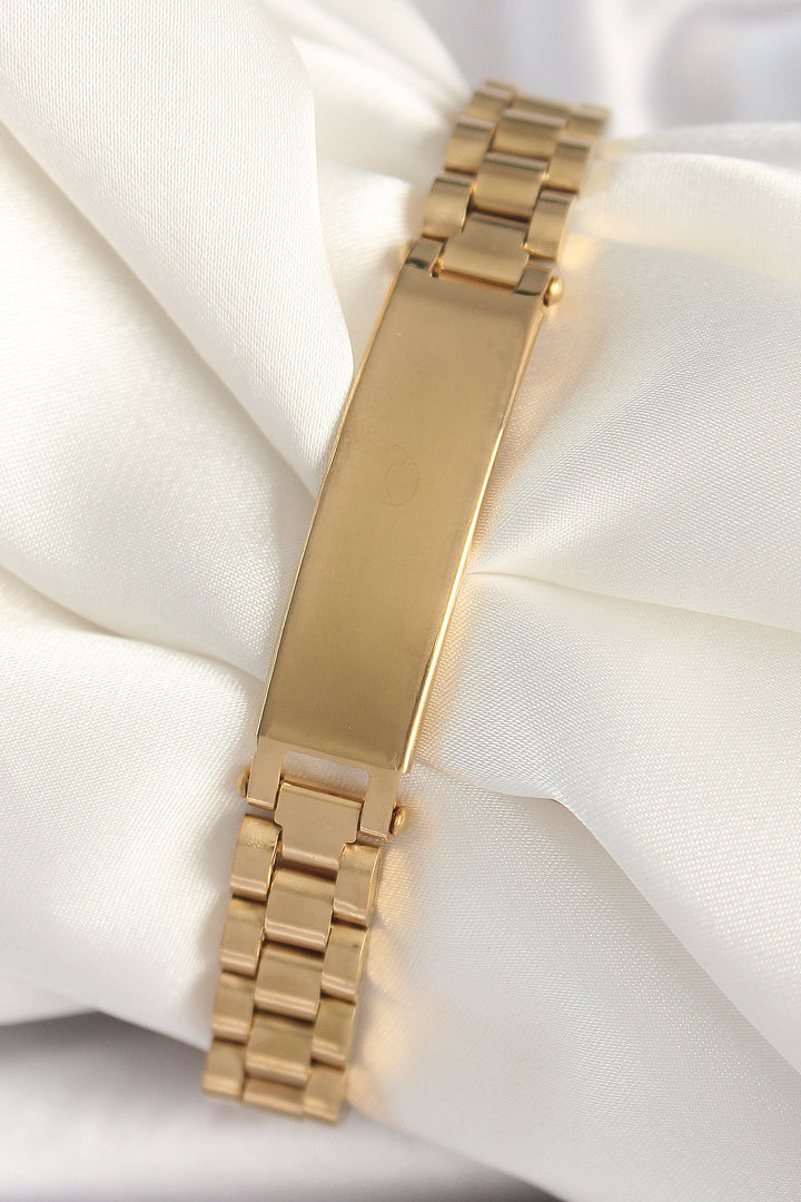 EBJ 316L Steel Gold Color Chain Tag Model Men's Bracelet - Aschaffenburg
