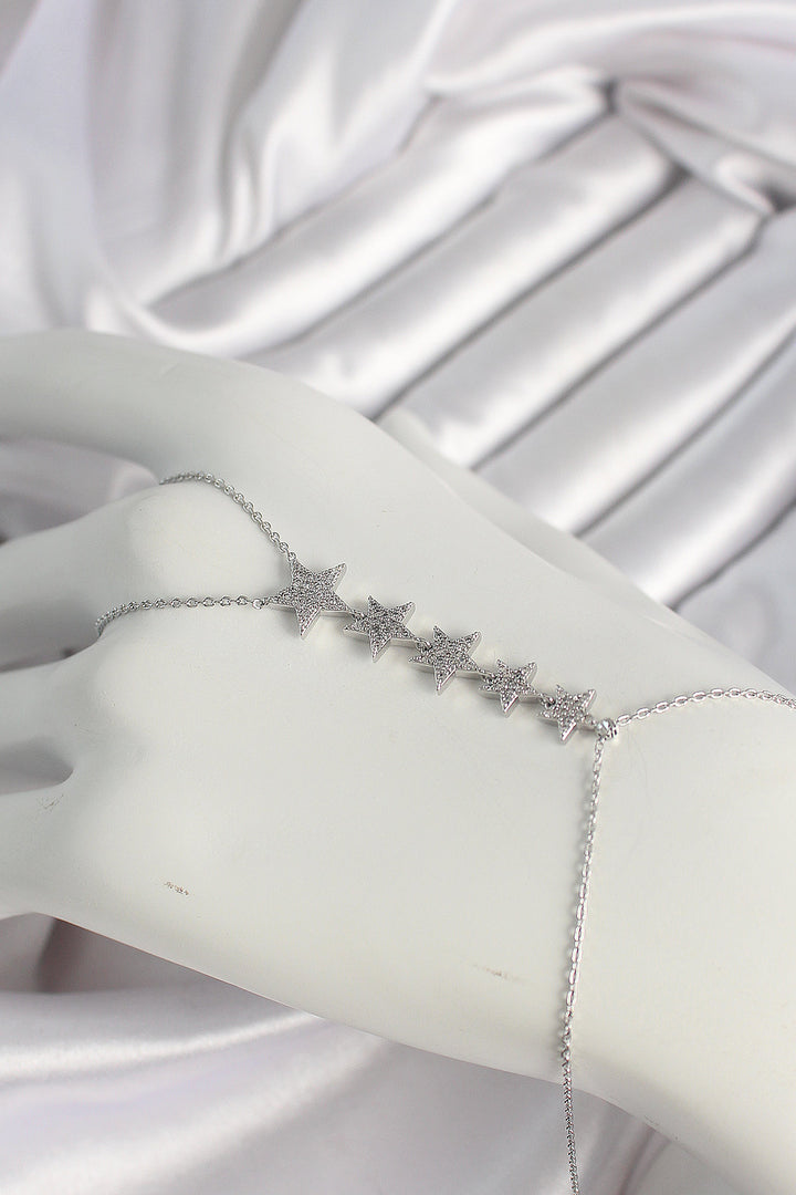 EBJ Rice Silver Color Star Model Women's Şahmeran with Zircon Stone - Paterson