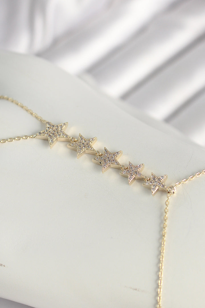 EBJ Rice Gold Color Star Model Women's Şahmeran with Zircon Stone - Jackson