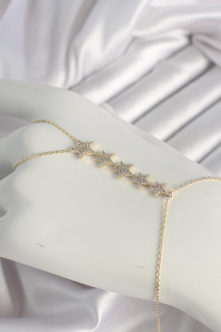 EBJ Rice Gold Color Star Model Women's Şahmeran with Zircon Stone - Jackson