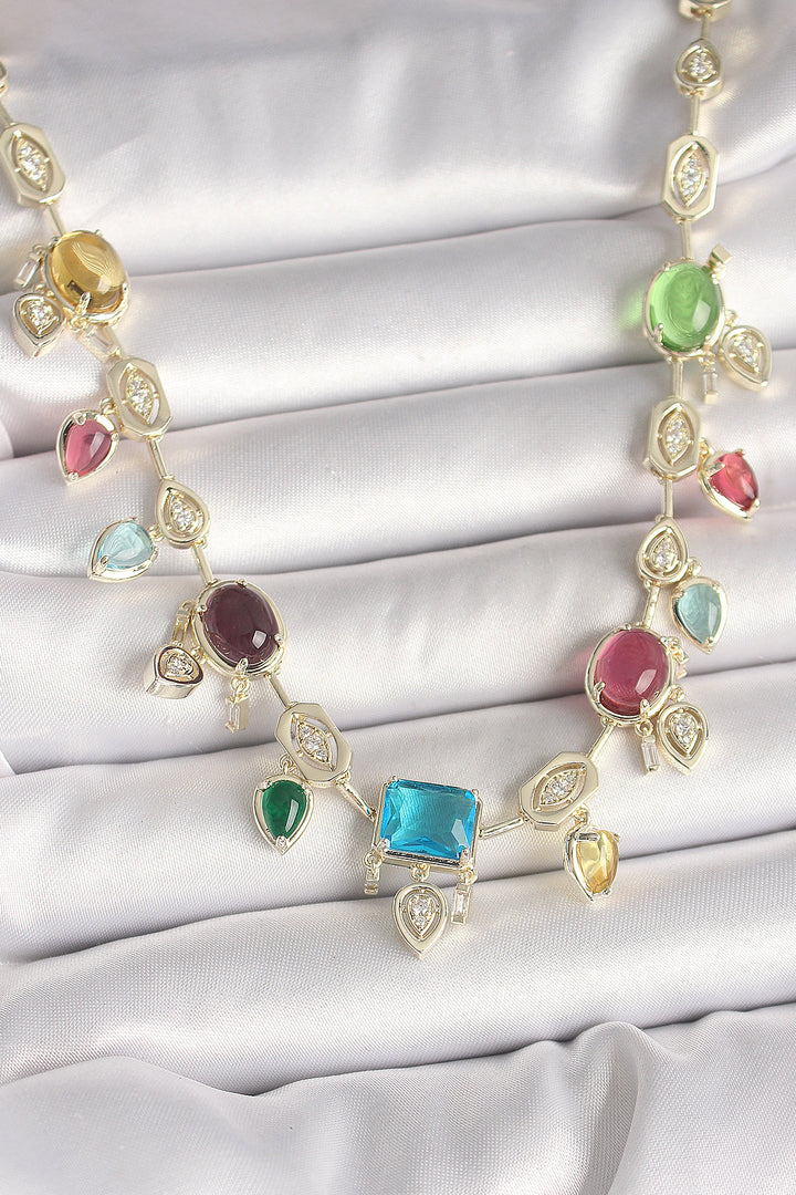 EBJ Gold Color Rice Zircon Stone VIP Series Women's Necklace - Manteca
