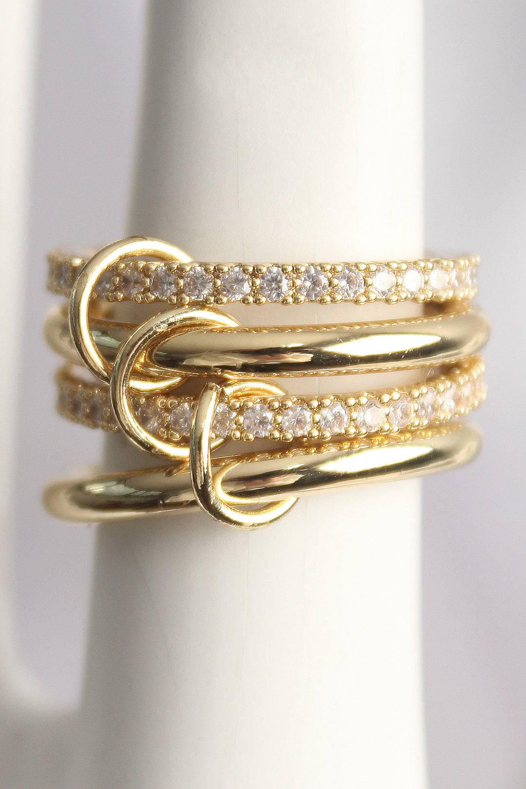 EBJ Gold Color Zircon Stone 4-Piece Women's Ring with Rice - Aschaffenburg