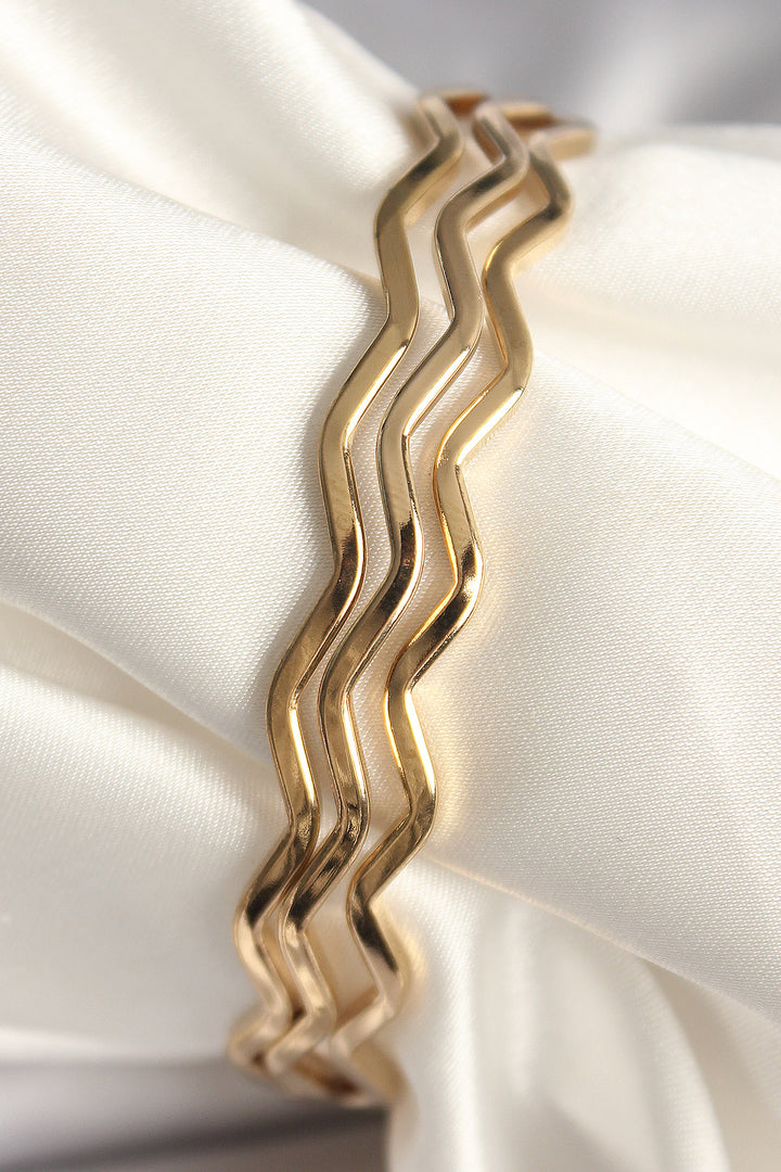 EBJ 316L Steel Gold Color Ajda Model Women's Bracelet - Thionville