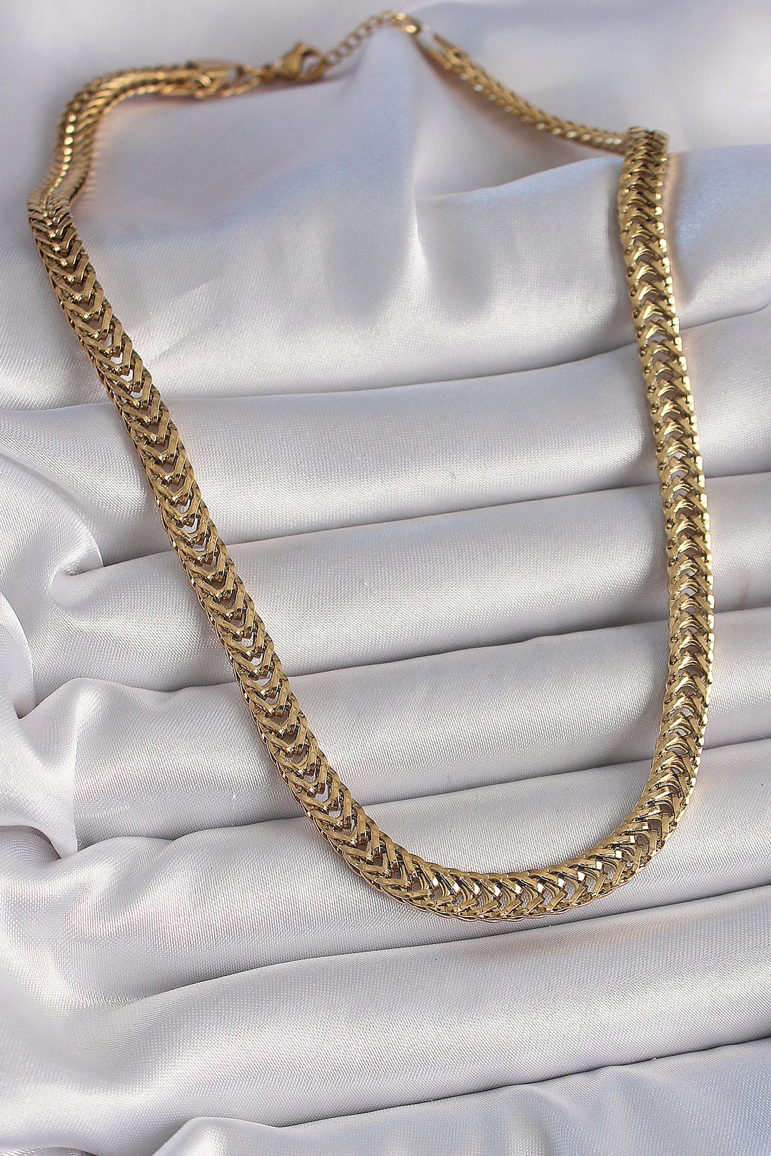 EBJ 316L Steel Gold Color Fishbone Pattern Women's Necklace - Sale