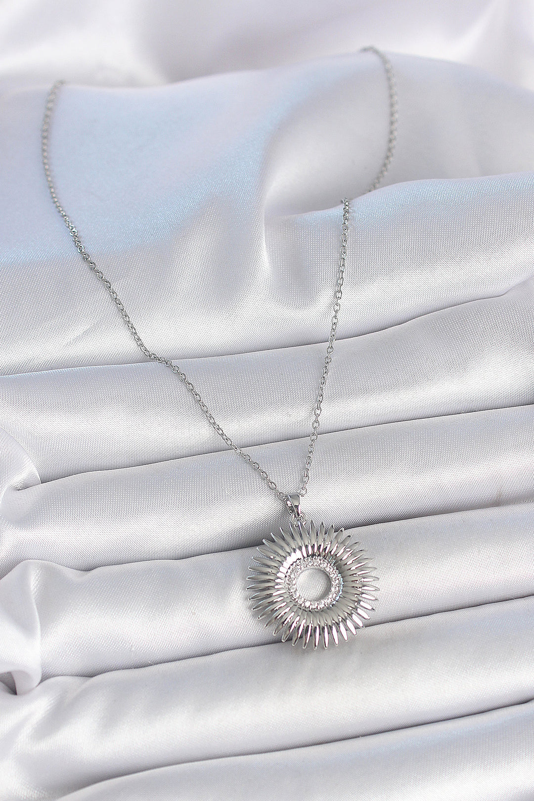 EBJ 316L Stainless Steel Silver Color Chain with Zircon Stone Nova Star Model Women's Necklace - Călăraşi