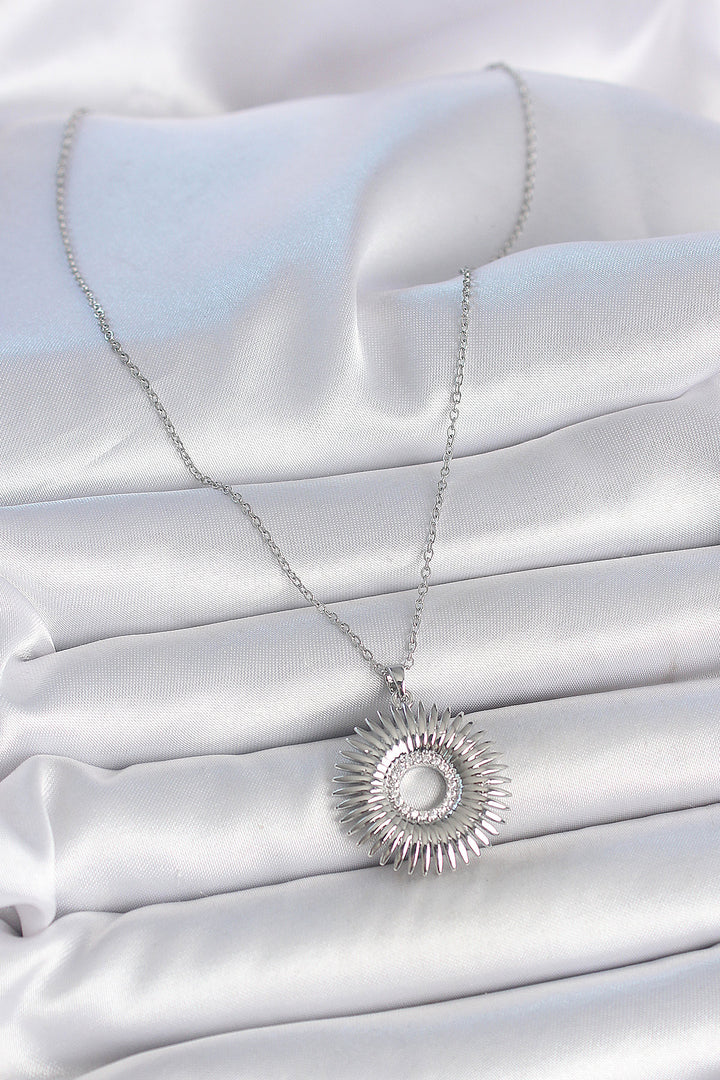 EBJ 316L Stainless Steel Silver Color Chain with Zircon Stone Nova Star Model Women's Necklace - Călăraşi