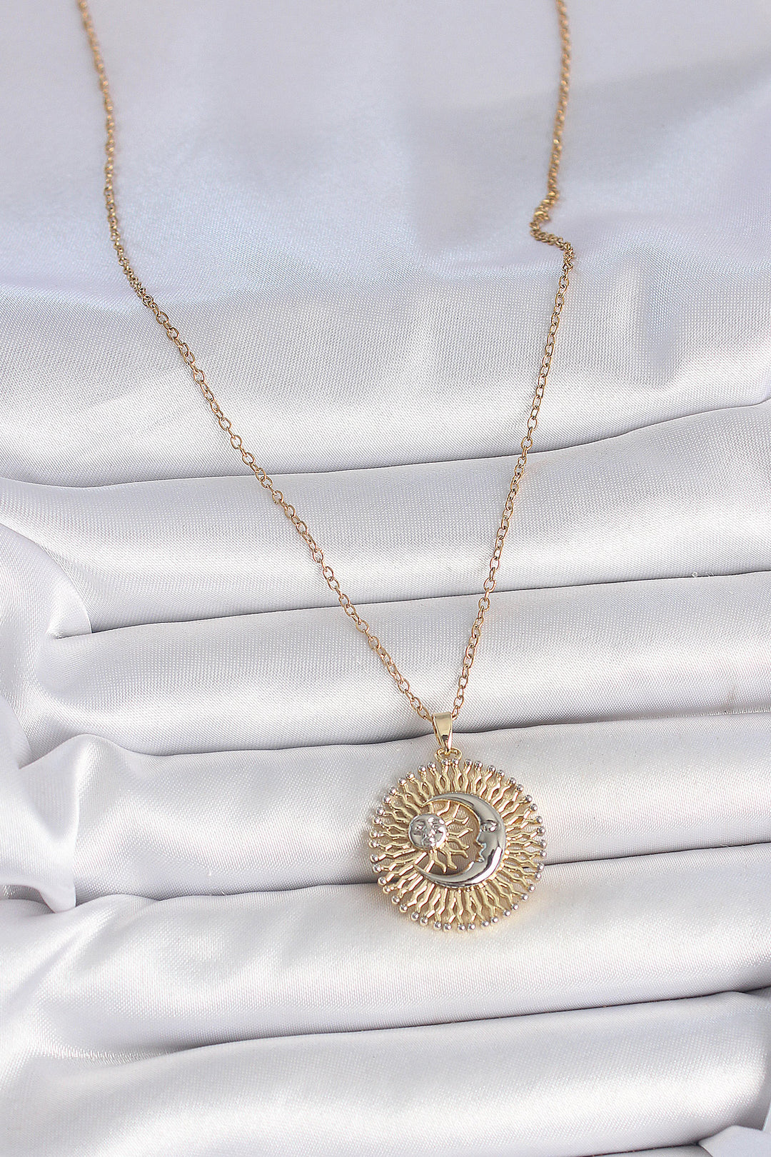 EBJ 316L Steel Gold Color Mix Color Sun Moon Model Women's Necklace - Radebeul