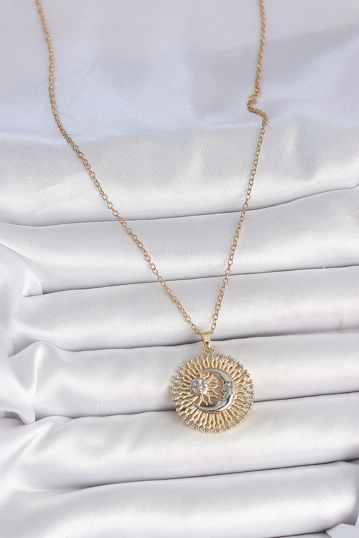 EBJ 316L Steel Gold Color Mix Color Sun Moon Model Women's Necklace - Radebeul