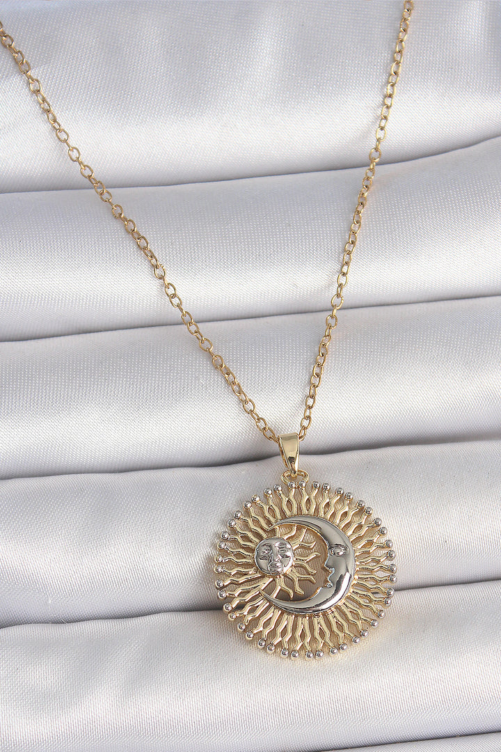 EBJ 316L Steel Gold Color Mix Color Sun Moon Model Women's Necklace - Radebeul