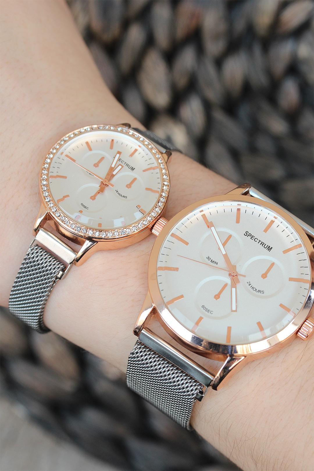 EBJ Silver Color Mesh Metal Strap Magnetic Couple Watches - Des Plaines