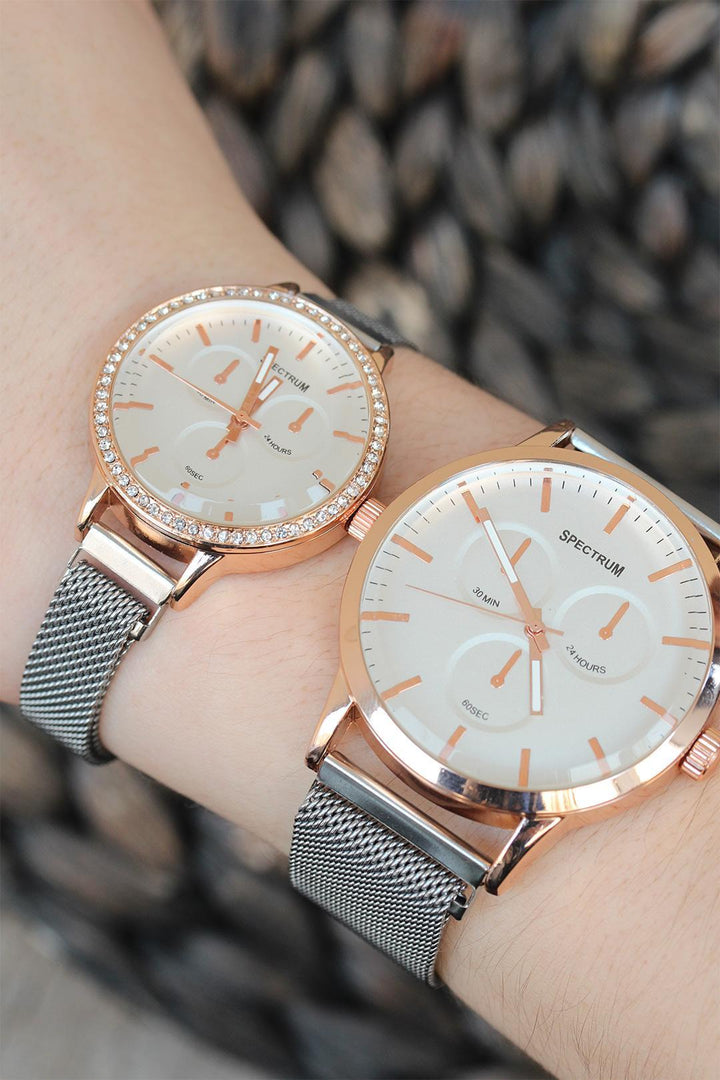 EBJ Silver Color Mesh Metal Strap Magnetic Couple Watches - Des Plaines